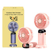 Ventilator Ultra Portabil, 3 in 1, De Mana, De Birou, De Gat, 5 Trepte de Viteza, Pliabil, cu Ecran LCD, Roz