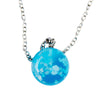 Martisor tip Pandativ cu Lantisor, Transparent, cu Norisor, Lucrat Manual, Forma de Sfera, Dimensiuni 2.2 x 2.2 cm, Bleumarin
