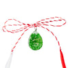 Martisor Premium, tip Pandativ, Transparent, cu Floare Naturala, Lucrat Manual, Forma de Teardrop, Dimensiuni 2 x 1.5 cm, Verde