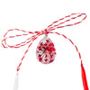 Martisor Premium, tip Pandativ, Transparent, cu Floare Naturala, Lucrat Manual, Forma de Teardrop, Dimensiuni 2 x 1.5 cm, Rosu