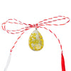 Martisor Premium, tip Pandativ, Transparent, cu Floare Naturala, Lucrat Manual, Forma de Teardrop, Dimensiuni 2 x 1.5 cm, Galben