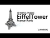 Nano Puzzle 3D, RoveZone®, Metalic, Educativ, Color, Model Turnul Eiffel