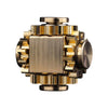 Jucarie Fidget Spinner Premium Metalic, cu 4 Tipuri de Rotatii, Antistres, Auriu