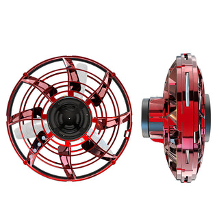 Spinner Zburator RoveZone®, cu LED-uri, tip OZN/Drona, incarcare cu USB, Rosu